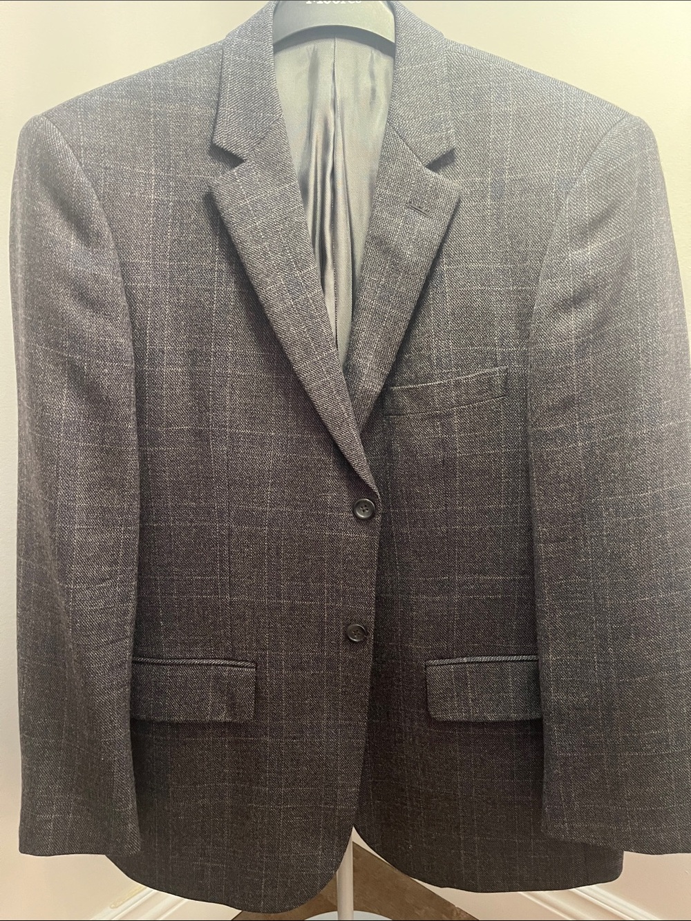 ALFRED SUNG Gray Lambswool Tweed Blazer Size 42S